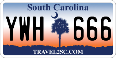 SC license plate YWH666