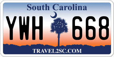 SC license plate YWH668