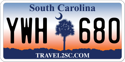SC license plate YWH680
