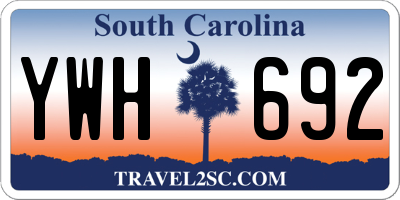 SC license plate YWH692