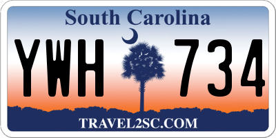 SC license plate YWH734