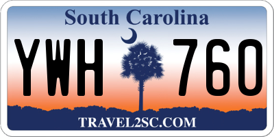 SC license plate YWH760