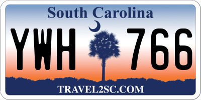 SC license plate YWH766