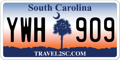 SC license plate YWH909