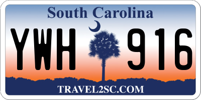 SC license plate YWH916