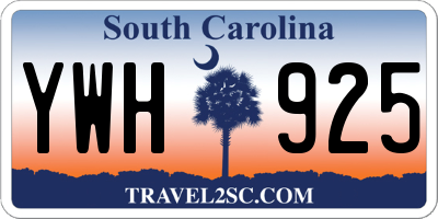 SC license plate YWH925