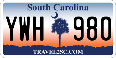 SC license plate YWH980