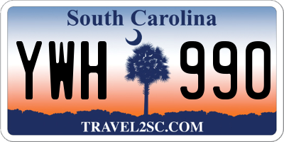 SC license plate YWH990
