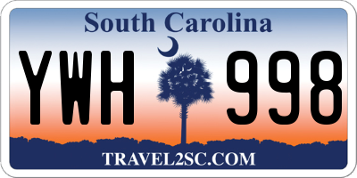 SC license plate YWH998
