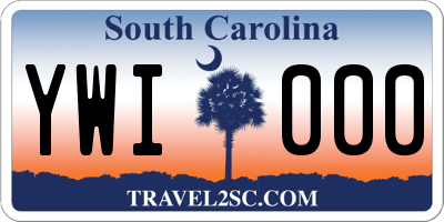 SC license plate YWI000