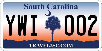 SC license plate YWI002