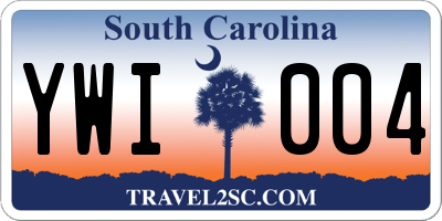 SC license plate YWI004