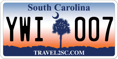 SC license plate YWI007