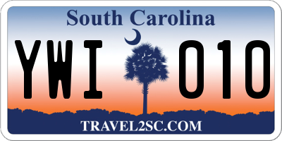 SC license plate YWI010