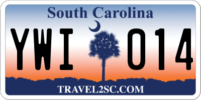 SC license plate YWI014