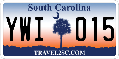 SC license plate YWI015