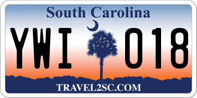 SC license plate YWI018