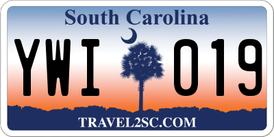 SC license plate YWI019