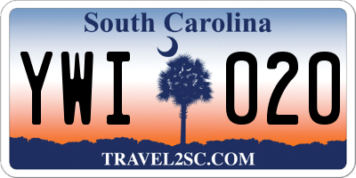 SC license plate YWI020