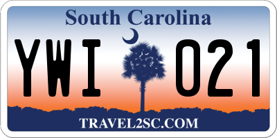 SC license plate YWI021