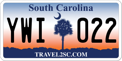 SC license plate YWI022