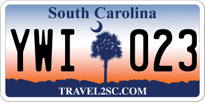 SC license plate YWI023