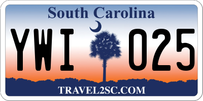 SC license plate YWI025