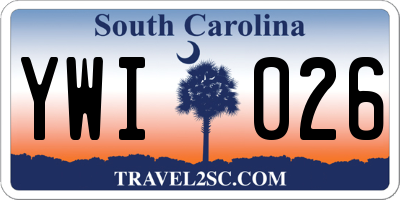 SC license plate YWI026