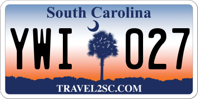 SC license plate YWI027