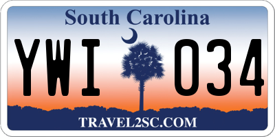 SC license plate YWI034