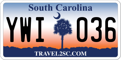 SC license plate YWI036