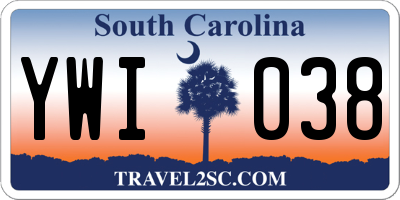 SC license plate YWI038