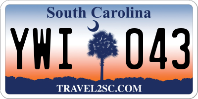 SC license plate YWI043