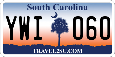 SC license plate YWI060