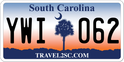 SC license plate YWI062