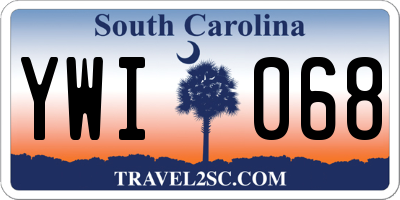SC license plate YWI068