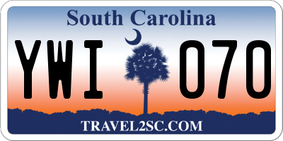 SC license plate YWI070