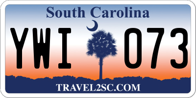 SC license plate YWI073