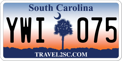 SC license plate YWI075