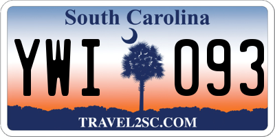 SC license plate YWI093