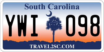SC license plate YWI098