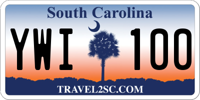 SC license plate YWI100
