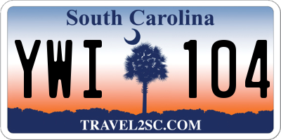 SC license plate YWI104