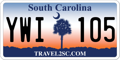 SC license plate YWI105