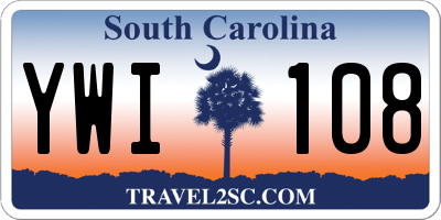 SC license plate YWI108