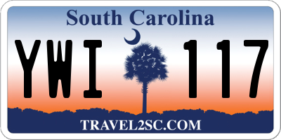 SC license plate YWI117