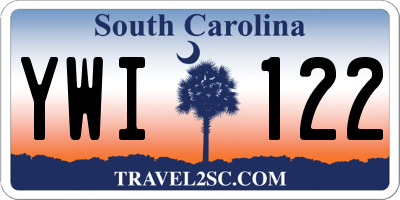 SC license plate YWI122