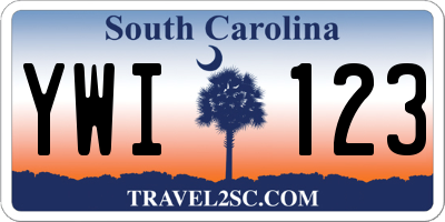 SC license plate YWI123