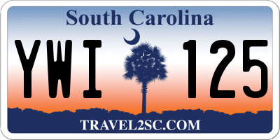 SC license plate YWI125