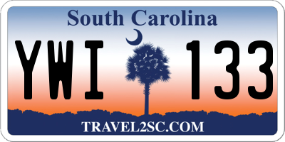 SC license plate YWI133